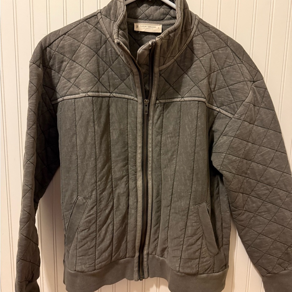 Lucky Brand Gray Quilted Lightweight Jacket